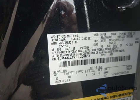 2020 Lincoln Navigator Reserve L from USA, damaged, VIN 5LMJJ3LTXLEL00833